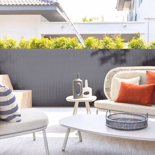 True Products Artificial Bamboo PVC Garden Fence Privacy Screening, Grey, H: 180 cm x W: 400 cm – 3