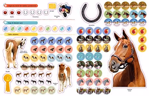 DK Horses and Ponies Ultimate Sticker Book, Multicolour, H x W x D: 28.0 x 21.5 x 0.4 cm – 5