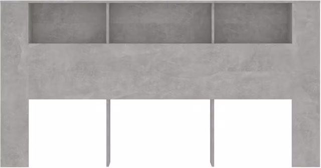 Berkfield Home Headboard Cabinet in Concrete Grey with Integrated Shelf, W: 200 cm, D: 18.5 cm, H: 104.5 cm – 1