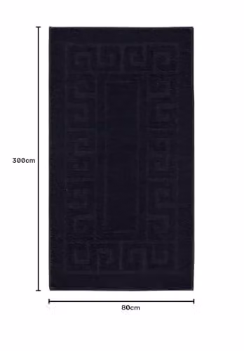 Desire Rugs Ivy Greek Key Non-Slip Washable Hallway Runner Mat, Black, W: 80 cm, L: 300 cm – 2
