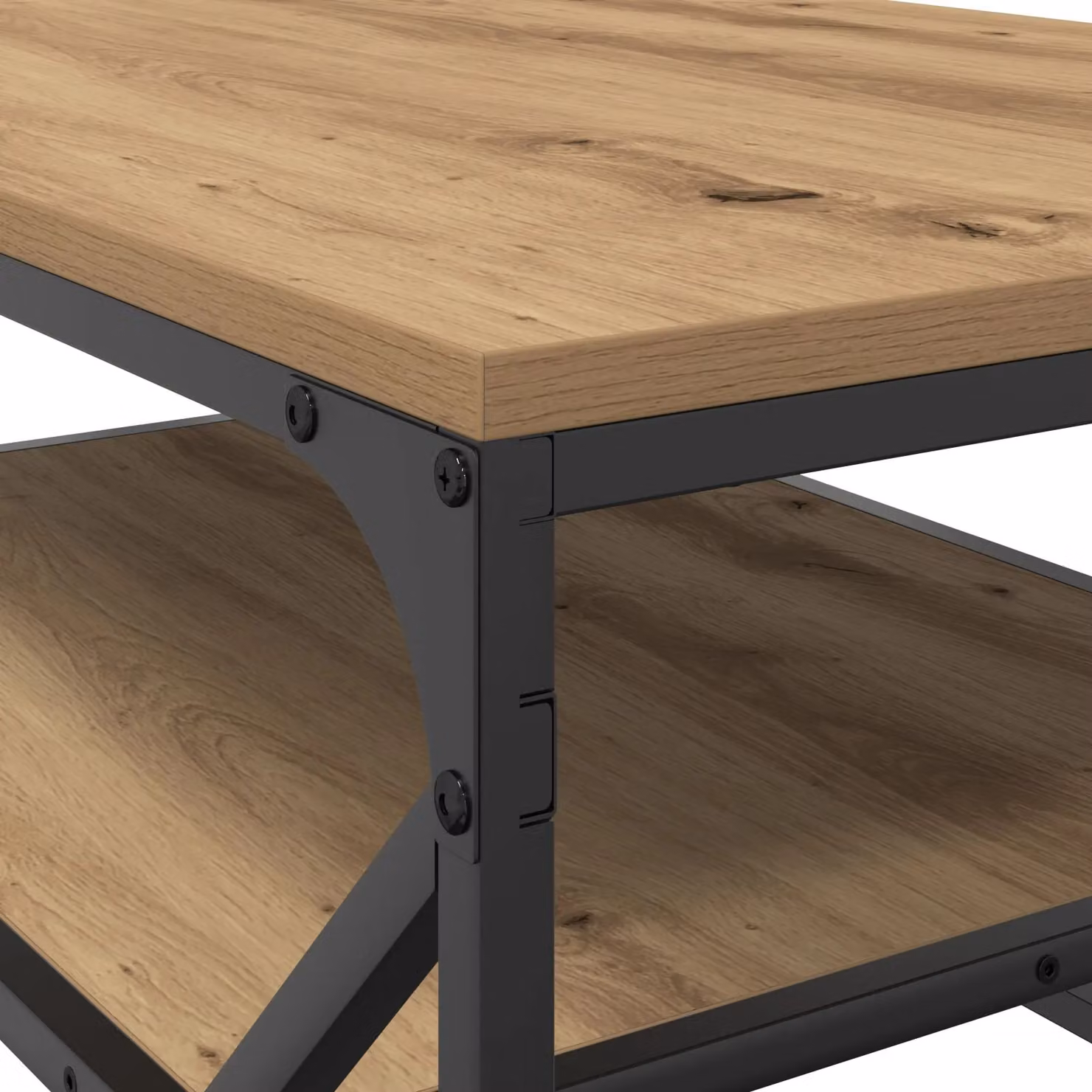 Berkfield Home Artisan Oak Coffee Table with Shelf in Brown, W: 90 cm, D: 50 cm, H: 40 cm – 4