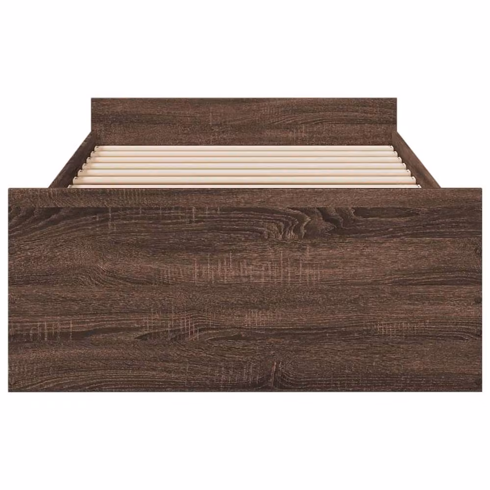 Berkfield Home Small Single Bed Frame with Drawers in Brown Oak – 4
