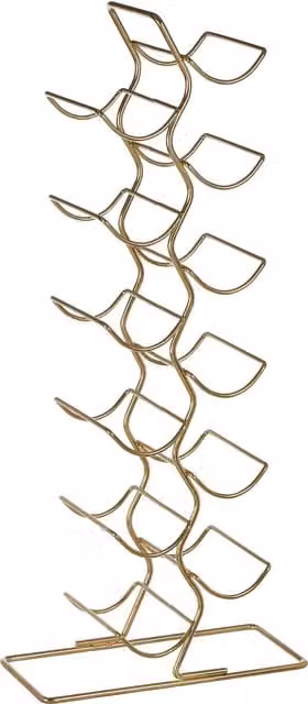 Orsina Wren 12 Bottle Freestanding Metal Wine Rack in Gold