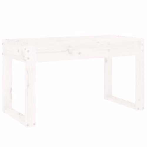 vidaXL White Solid Pine Wood Garden Bench W/D/H: 80 x 38 x 45 cm