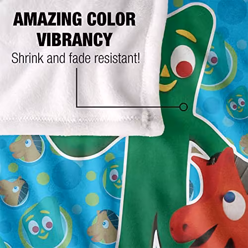 Gumby Best Friends Silky Touch Super Soft White Fleece Throw Blanket W/D/H: 152 x 127 cm – 3