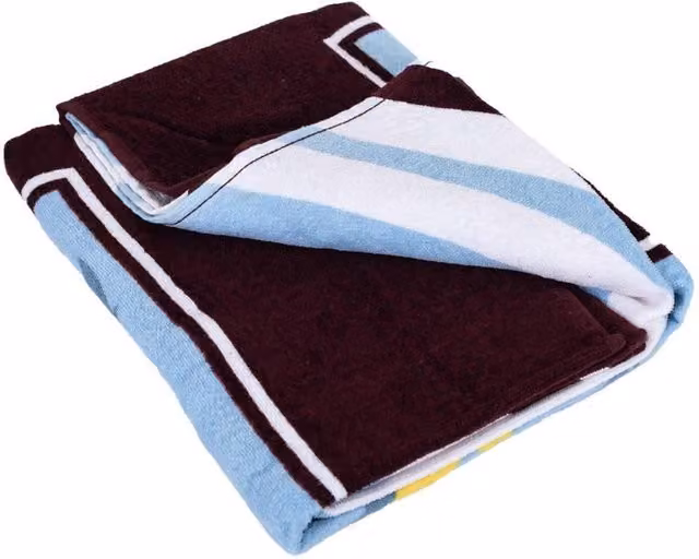 Aston Villa FC Pulse Fluffy Cotton Terry Velour Towel in Red and Multicolour – 1