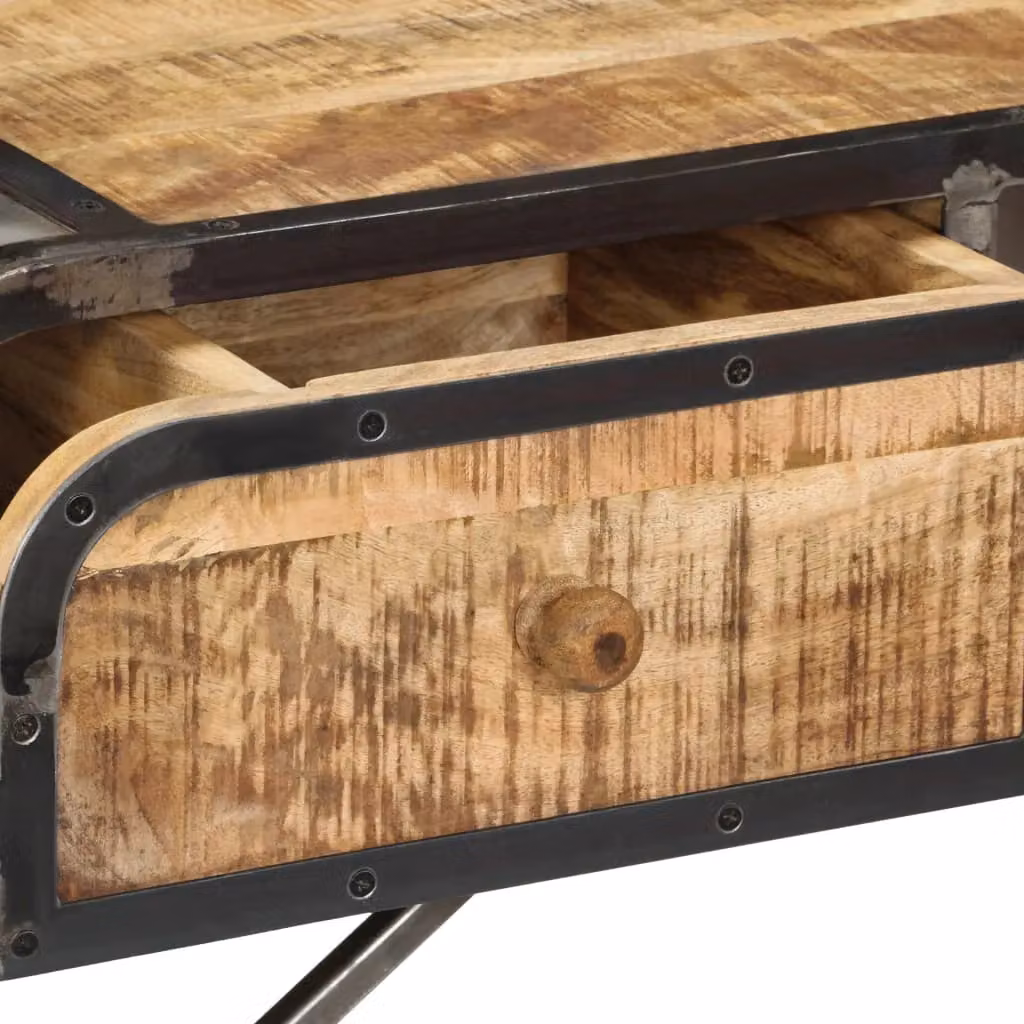 Berkfield Home Industrial Mango Wood Sideboard in Brown, W/D/H: 120 x 30 x 75 cm – 3