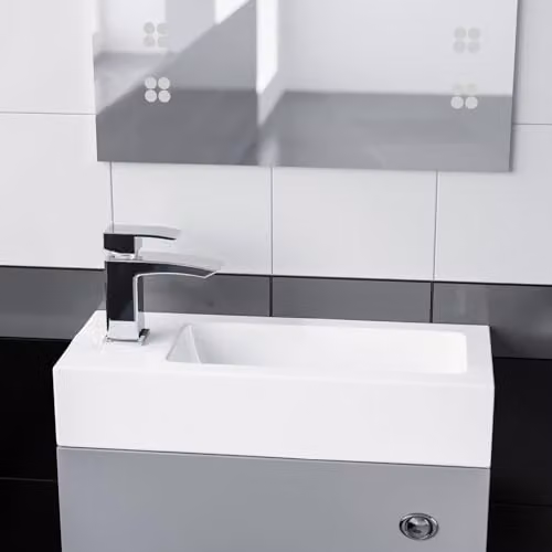 Nes Home Milan Rectangular Resin Basin in White Gloss, W: 50 cm, D: 20 cm – 2