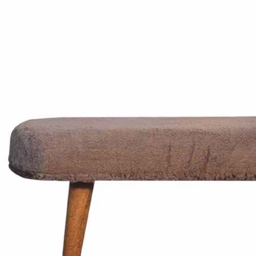 Artisan Furniture Mango Wood Bench with Brown Animal Print Velvet Upholstery W/D/H: 120 x 40 x 45 cm – 3