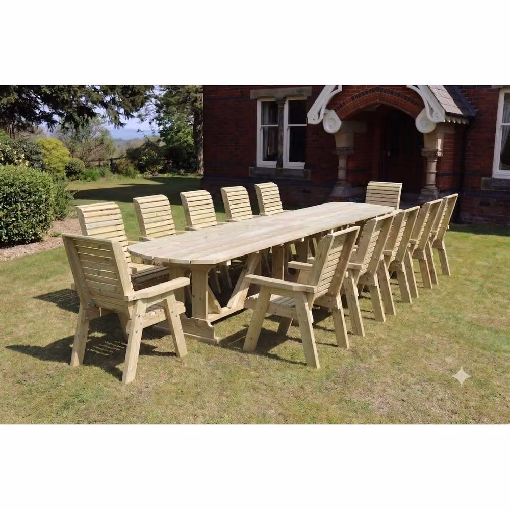 Churnet Valley Garden Furniture Ltd Ergo Large 12 Seater Garden Furniture Set in Brown – 2