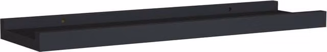 Berkfield Home Picture Frame Ledge Shelves, 2 Pack, Black MDF, W: 40 cm, D: 9 cm, H: 3 cm – 1