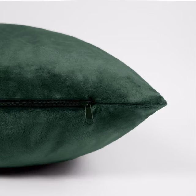 Sienna Pack of 4 Green Matte Velvet Square Cushion Covers, 55 x 55 cm