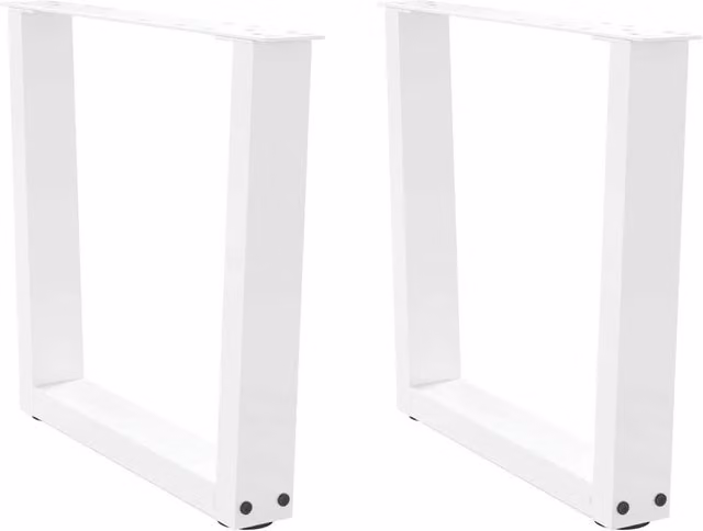 Berkfield Home V-Shape Dining Table Legs, 2 Piece Set, White Steel, Height: 50 cm