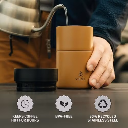 VSSL Nest Pour Over Coffee Set in Sand with 10 oz Double Walled Mug – 4