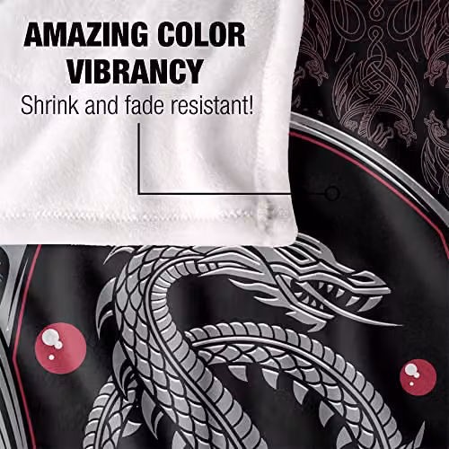LOGOVISION House of the Dragon Super Soft Fleece Throw Blanket, White and Multicolour, W: 152 cm, D: 127 cm – 3