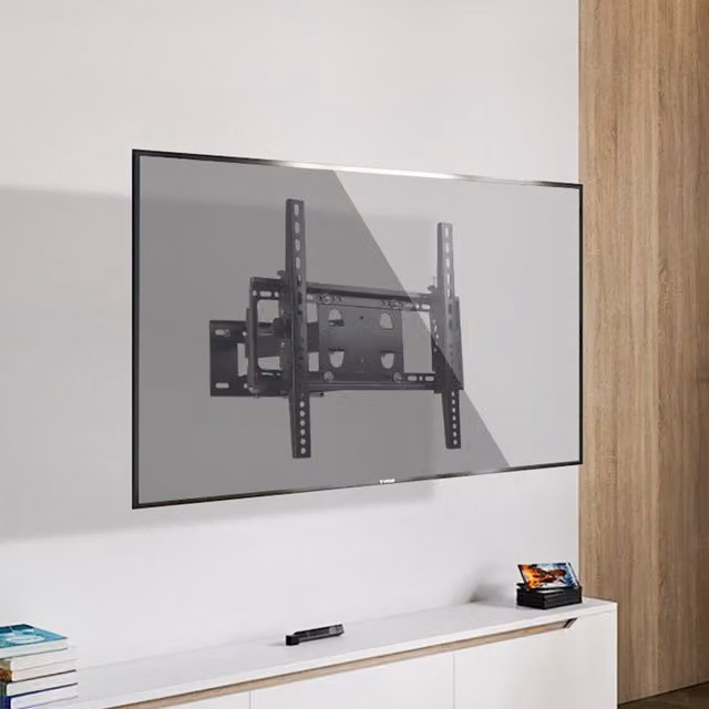 Livingandhome Black Steel Wall Mounted TV Bracket for 26-55 inch Screens, Depth: 43 cm