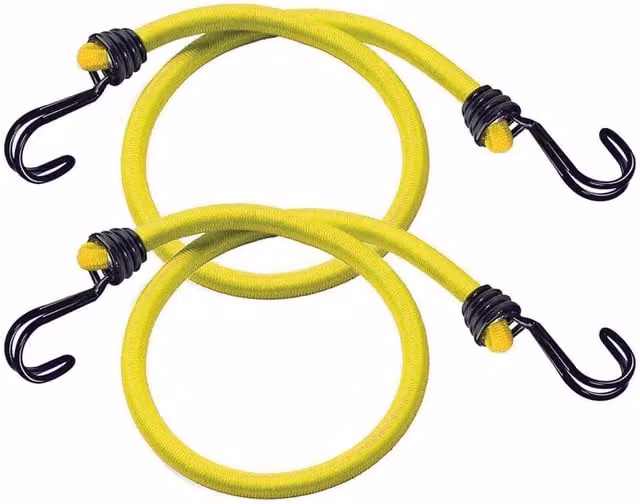 Master Lock Twin Plastic Coated Steel Wire Bungee Cords in Yellow – 1