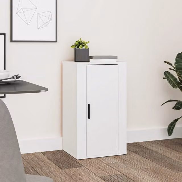 Berkfield Home White Matt Sideboard in Engineered Wood, W/D/H: 40 x 33 x 70 cm – 1