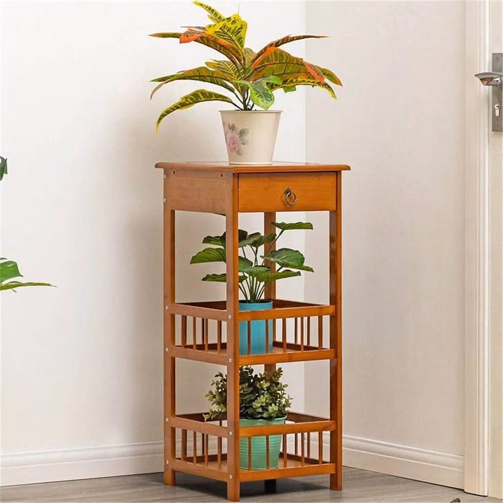 FLAVORA M Bedside Drawer Storage Nightstand in Brown, W/D/H: 30 x 30 x 78 cm – 4