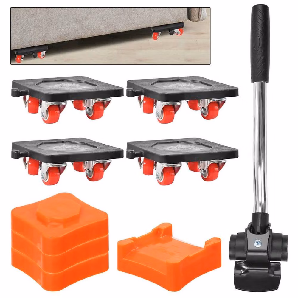 Kelvenix Heavy Duty Furniture Shifter Lifter Mover Set, Orange, W/D/H: 100 x 52 x 5.2 cm – 5