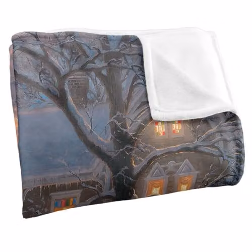 JQ Licensing MK Laughing All The Way Silky Touch Super Soft Fleece Throw Blanket, White and Multicolour, W/D/H: 152 x 127 cm – 2