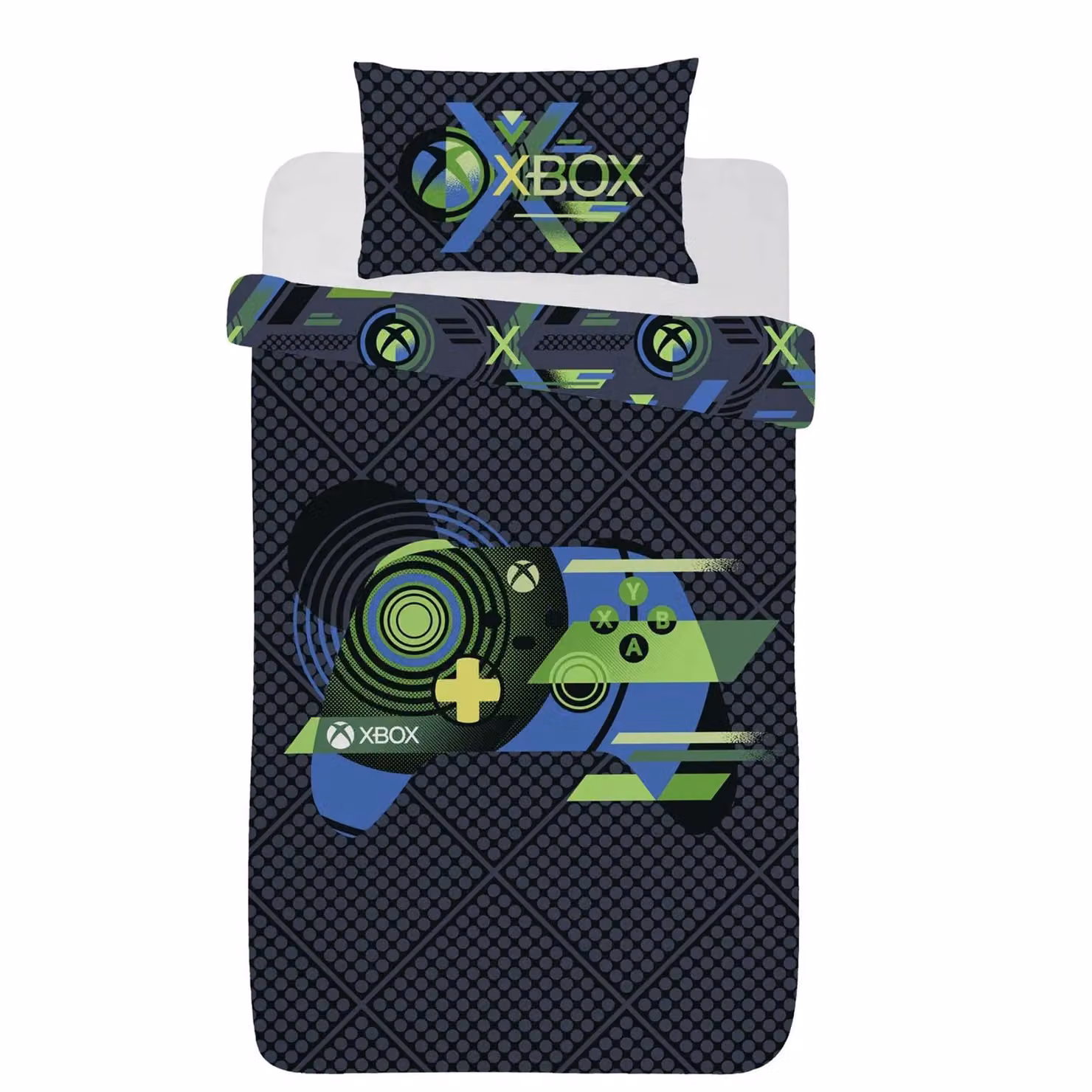 Xbox Reversible Double Duvet Cover and Pillowcase Bedding Set, Blue and Multicolour, W/H: 200 x 200 cm – 4