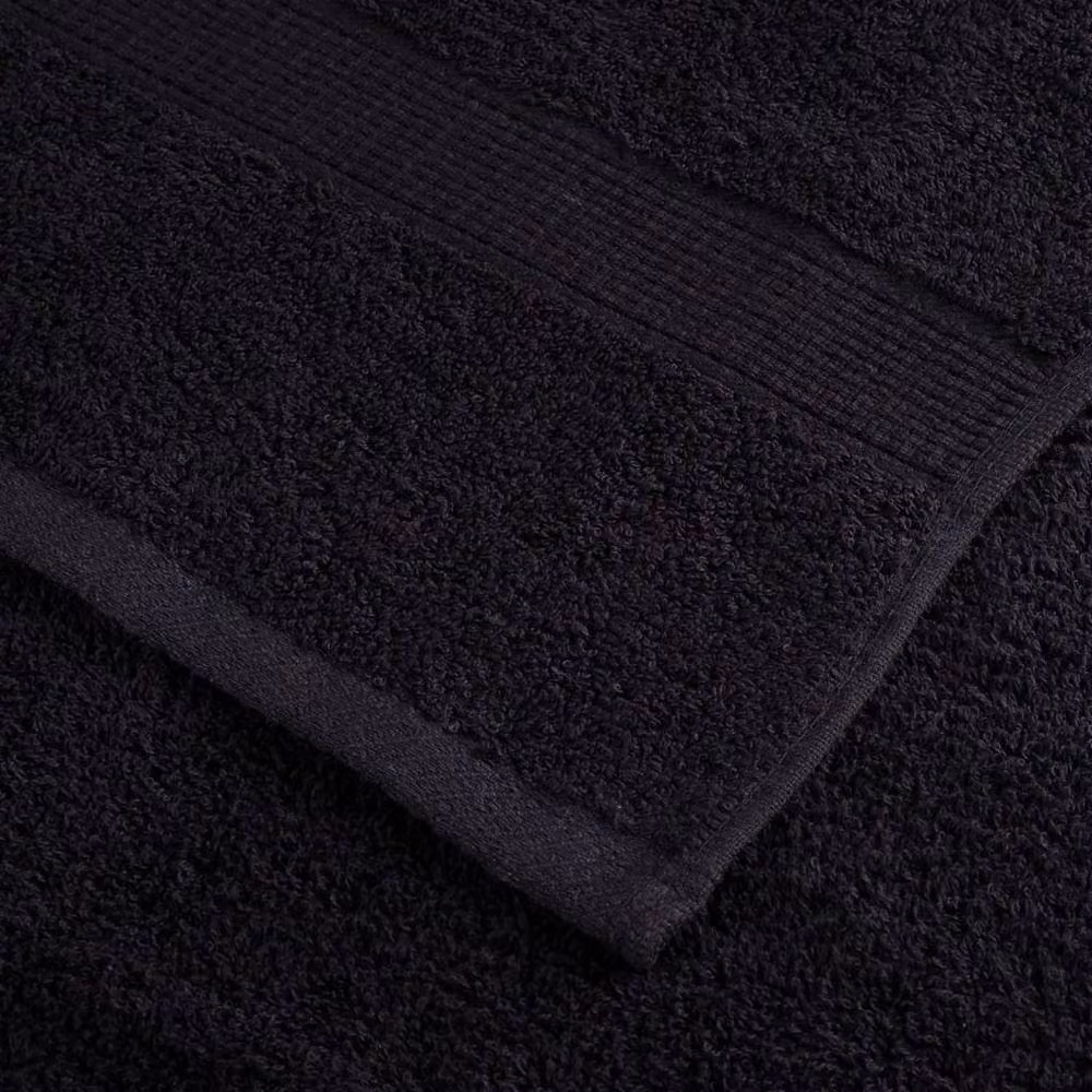 Berkfield Home SOLUND 6 Piece Premium Cotton Terry Towel Set in Black, 600 gsm – 5