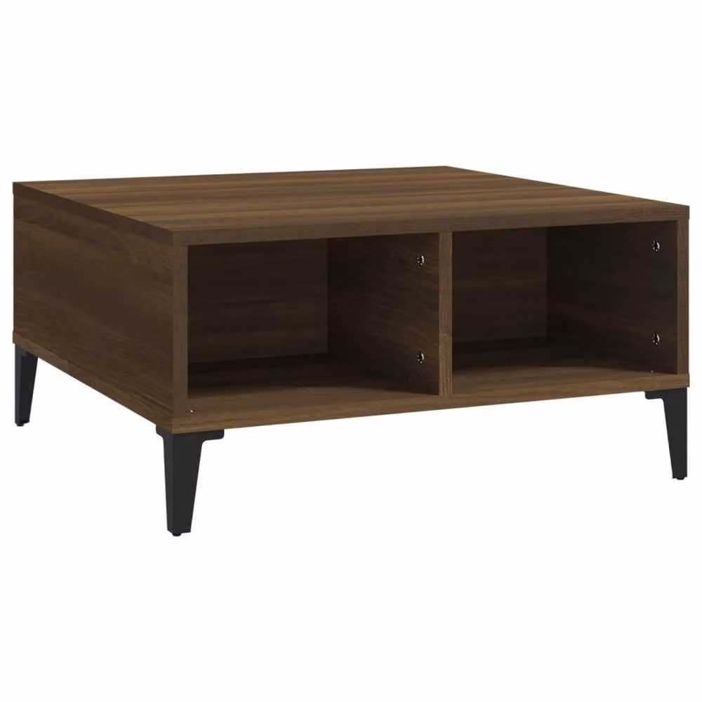 Berkfield Home Modern Square Coffee Table in Brown Oak, W/D/H: 60 x 60 x 30 cm – 2