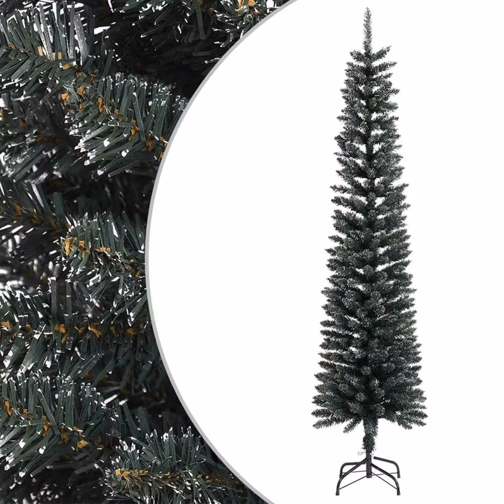 Berkfield Home Beautiful Slim Artificial Christmas Tree in Green with Stand, Height: 240 cm – 2