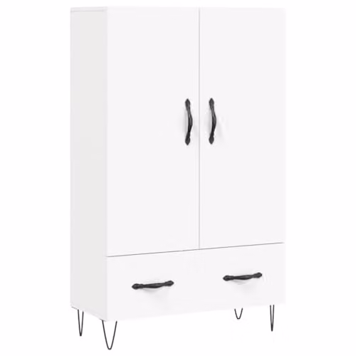 vidaXL Modern White Highboard with Hinged Doors and Internal Shelves, W/D/H: 69.5 x 31 x 115 cm – 1
