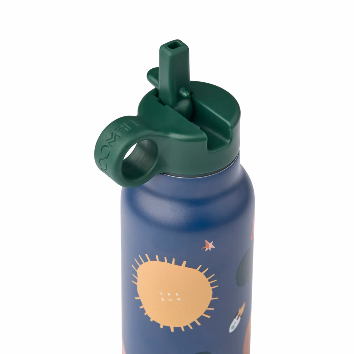 Liewood Falk Stainless Steel Straw Water Bottle with Carry Handle, 350ml, Blue – 3