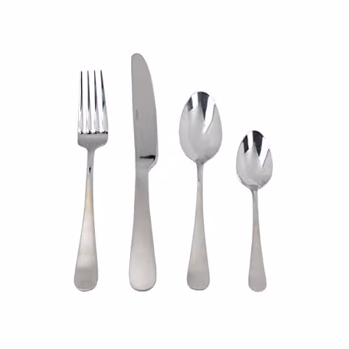 Mikasa 16-Piece Brushed Silver Stainless Steel Cutlery Set for 4 Adults