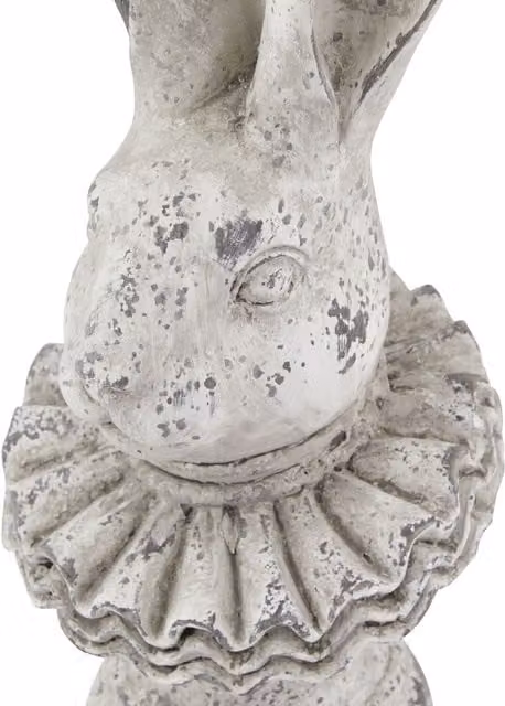 KDMK Rustic Ruffle Hare Sculpture in Grey Ceramic and Stone