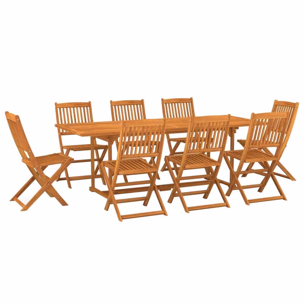 Berkfield Home 9 Piece Garden Dining Set in Brown Oiled Acacia Wood – 2