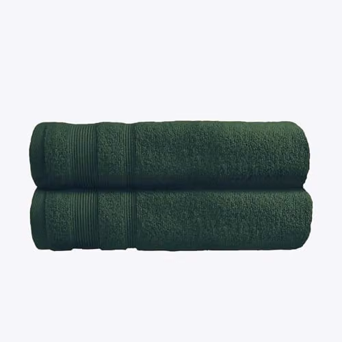 Allure Bath Fashions Pack of 2 Fluffy Egyptian Cotton Towels with Border, Green, W: 70 cm, L: 120 cm – 4
