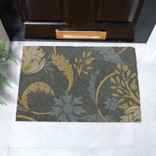 Artsy Mats William Morris Blue Floral Doormat, Brown and Multicolour, W: 60 cm, D: 40 cm