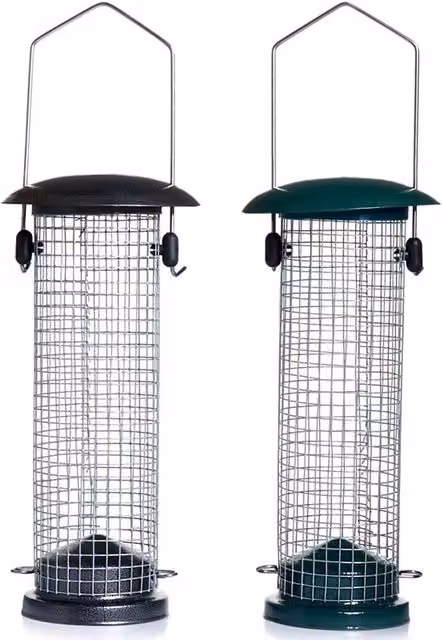 wilko Wild Bird Hanging Peanut Feeder in Black Metal