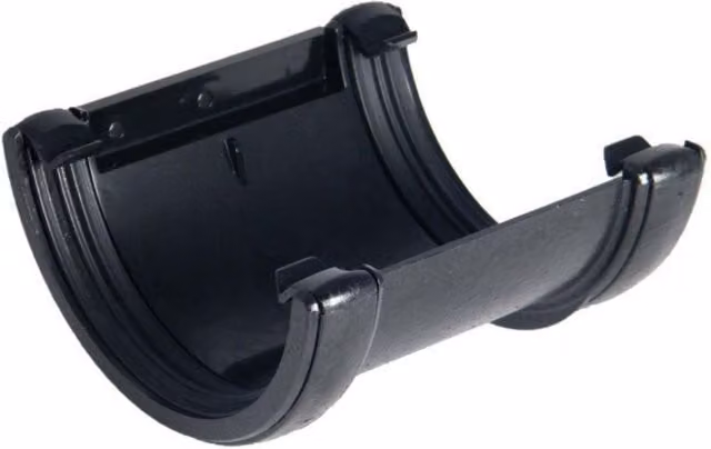 FloPlast Half Round Cast Iron Effect Union Bracket in Black PVC-u, W: 13.2 cm, H: 13.9 cm