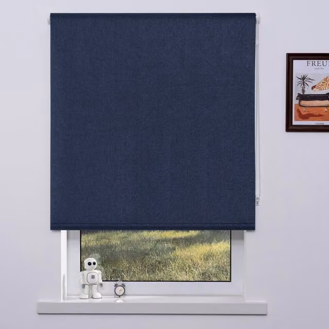 Divante Blue Blackout Textured Textile Blind, Width: 60 cm