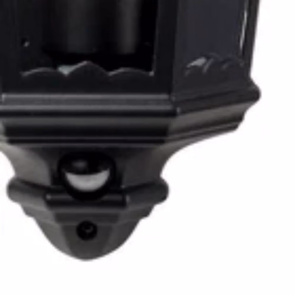 Havendro Black Metal Outdoor LED Sensor Wall Light, Dimmable PIR Motion Sensor Half Lantern for Garden and Porch, IP44 Rated – 2