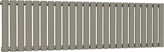 Lux Heat Oval Horizontal Single Steel Radiator in Dark Sage, W: 144 cm, H: 40 cm