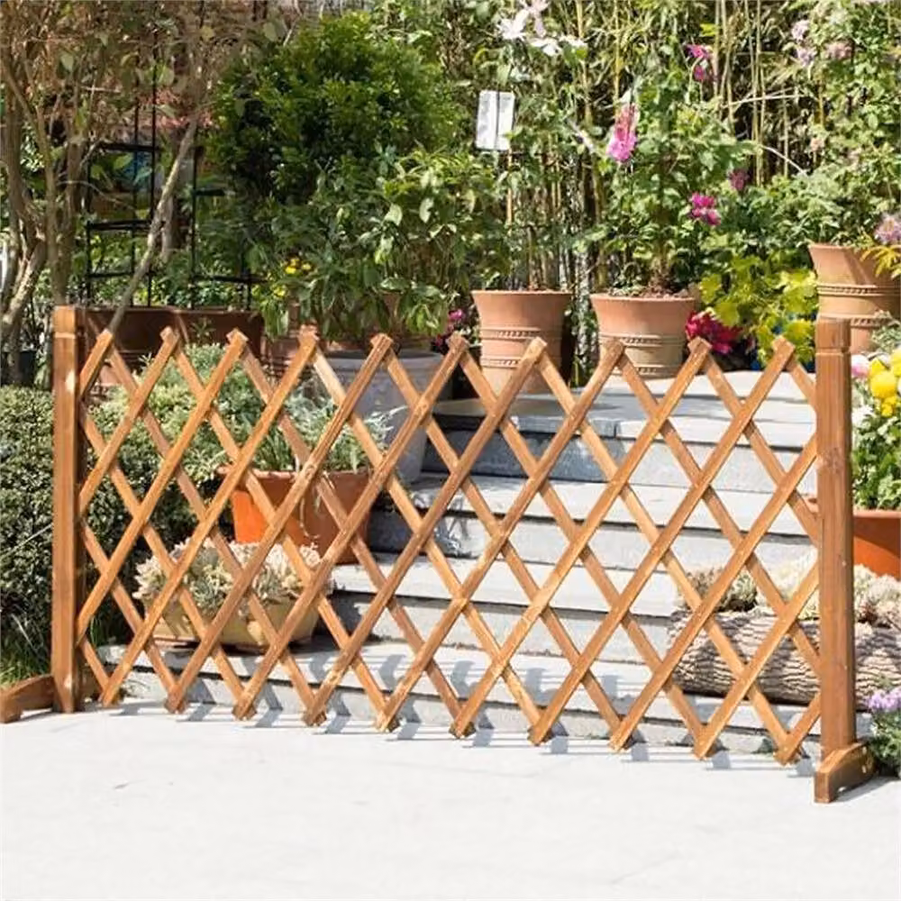 Nordara Brown Wooden Expanding Garden Trellis Freestanding Screen Divider W/H: 140 x 90 x 190 cm – 4