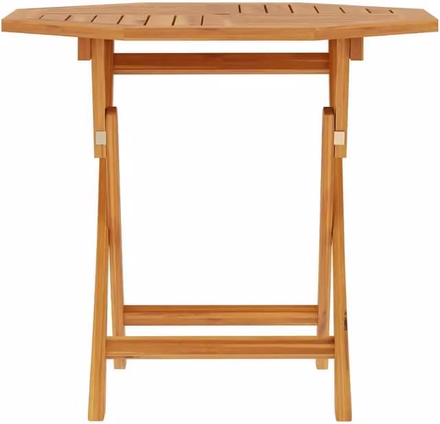 Berkfield Home Beautiful Folding Garden Table in Brown Solid Teak Wood, W/D/H: 85 x 85 x 76 cm
