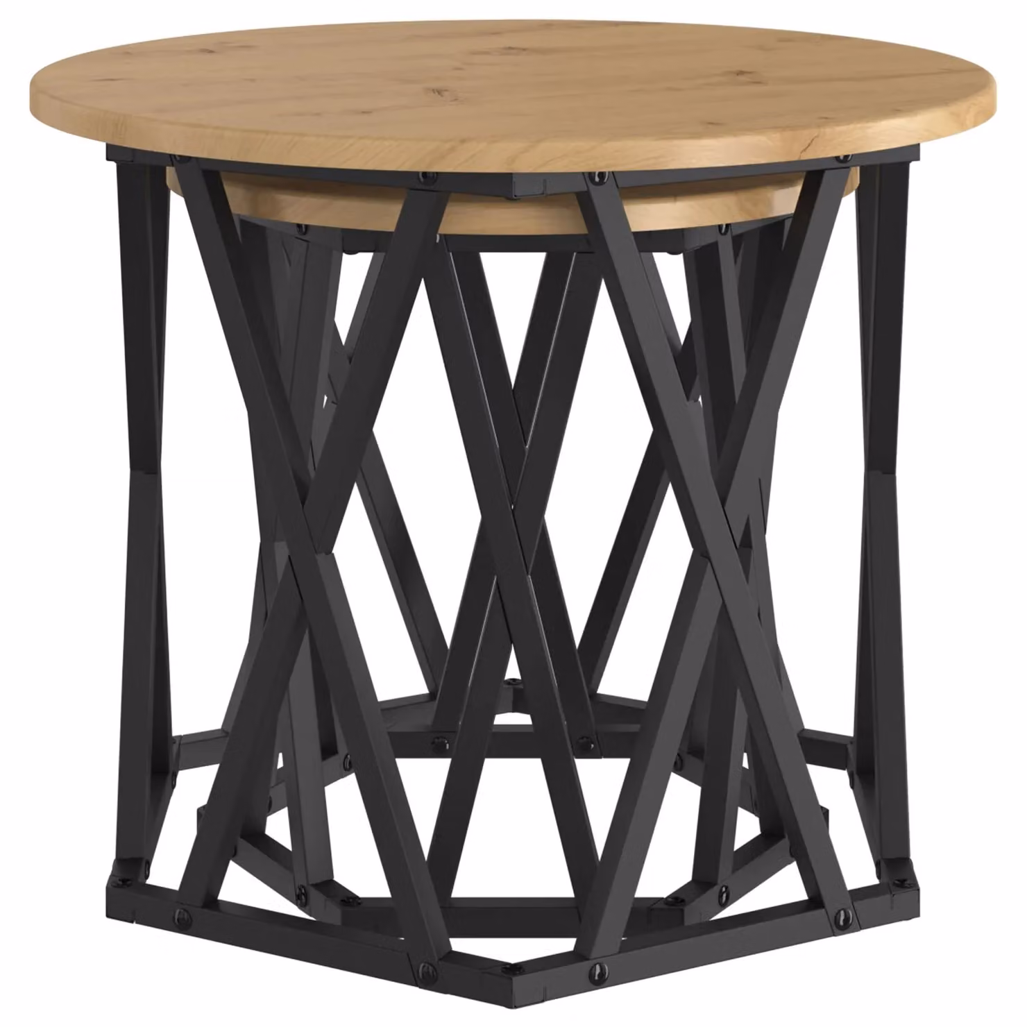 Berkfield Home Nesting Side Tables, Set of 2, Artisan Oak Engineered Wood in Brown – 3