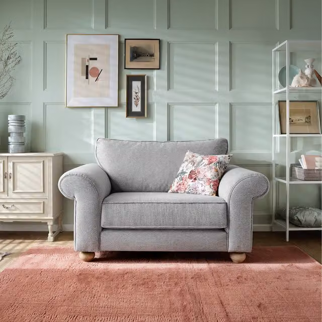 Abakus Direct Ingrid Collection Cuddle Chair in Grey Fabric