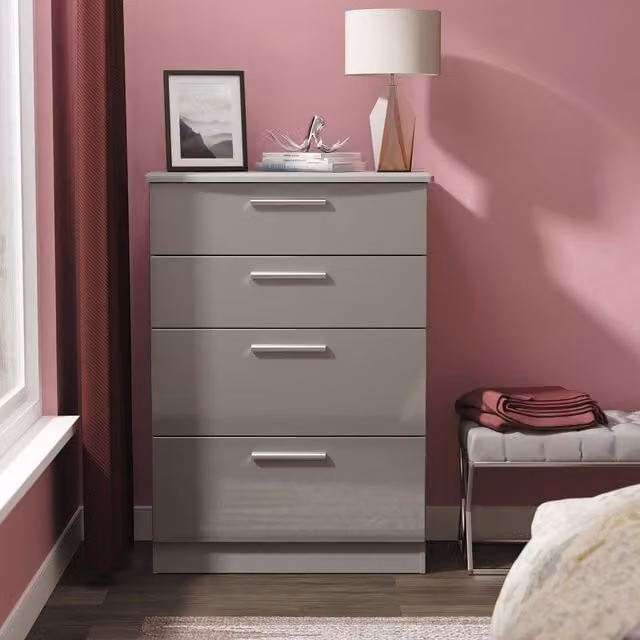 Ready Assembled 2 U Windsor 4 Drawer Deep Chest in Dark Grey – 1