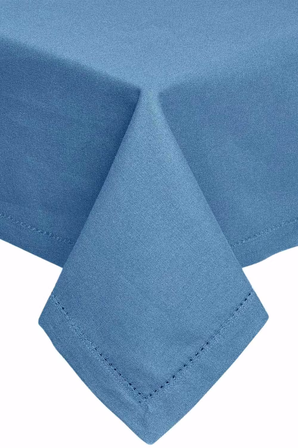 Homescapes Plain Cotton Rectangular Tablecloth in Blue, W: 137 cm, L: 228 cm – 2