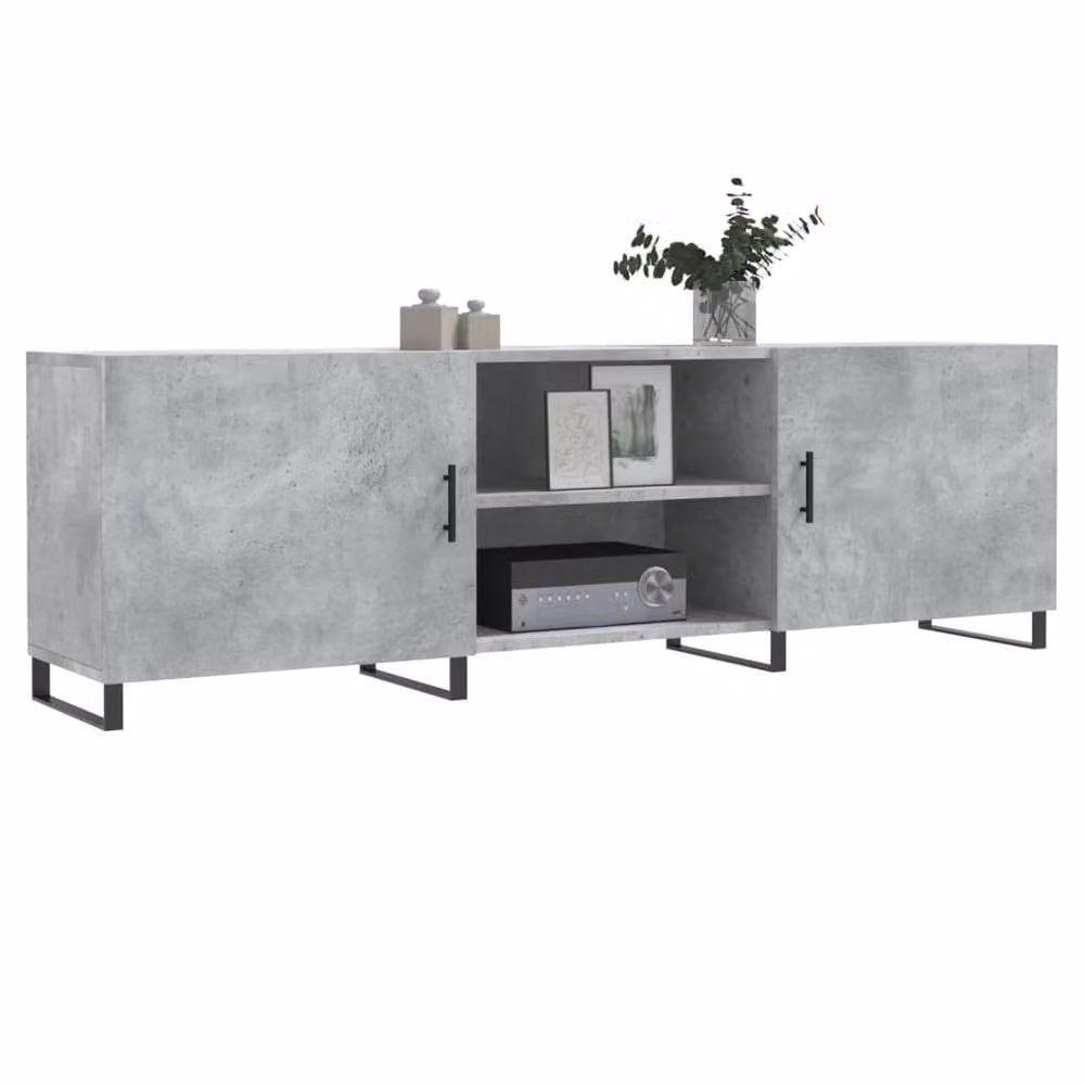 Berkfield Home Industrial TV Cabinet in Concrete Grey, W/D/H: 150 x 30 x 50 cm – 3