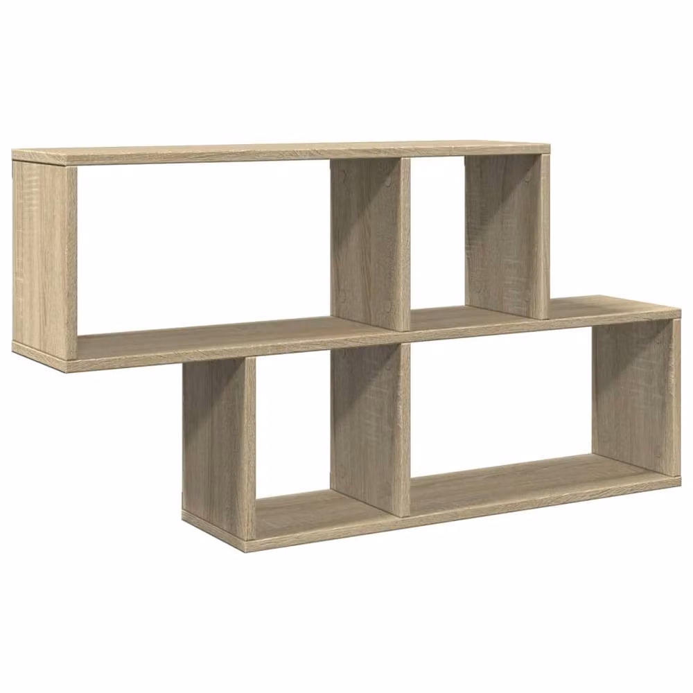 Berkfield Home Sonoma Oak Wall Shelf in Light Tan, W/D/H: 100 x 20 x 53 cm – 2