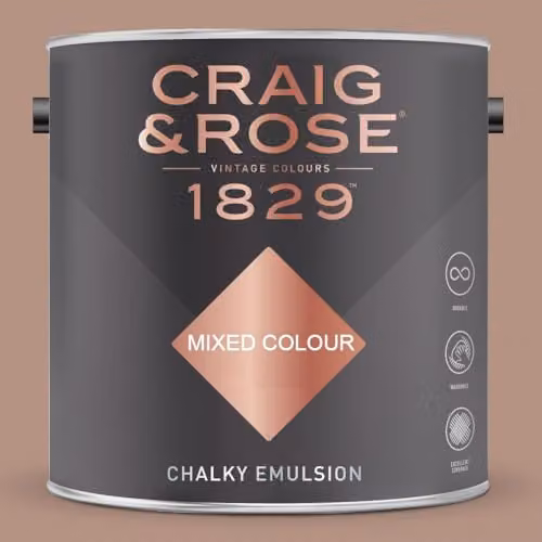 Craig & Rose 1829 Chalky Emulsion Matt Paint in Pink Beige, 2.5 l